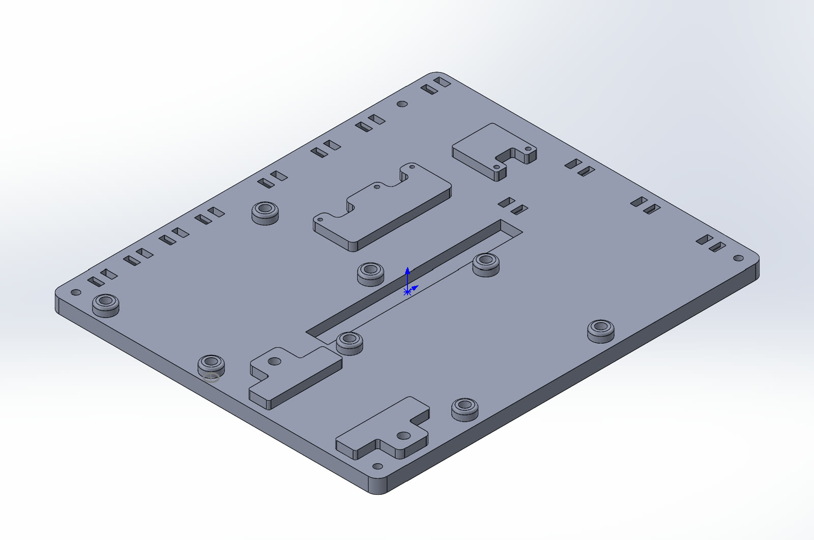 CAD design of the custom control-board mounting plate