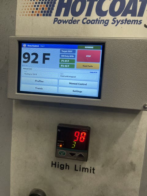 Touchscreen kiosk running a profile above the preserved hardware high-limit